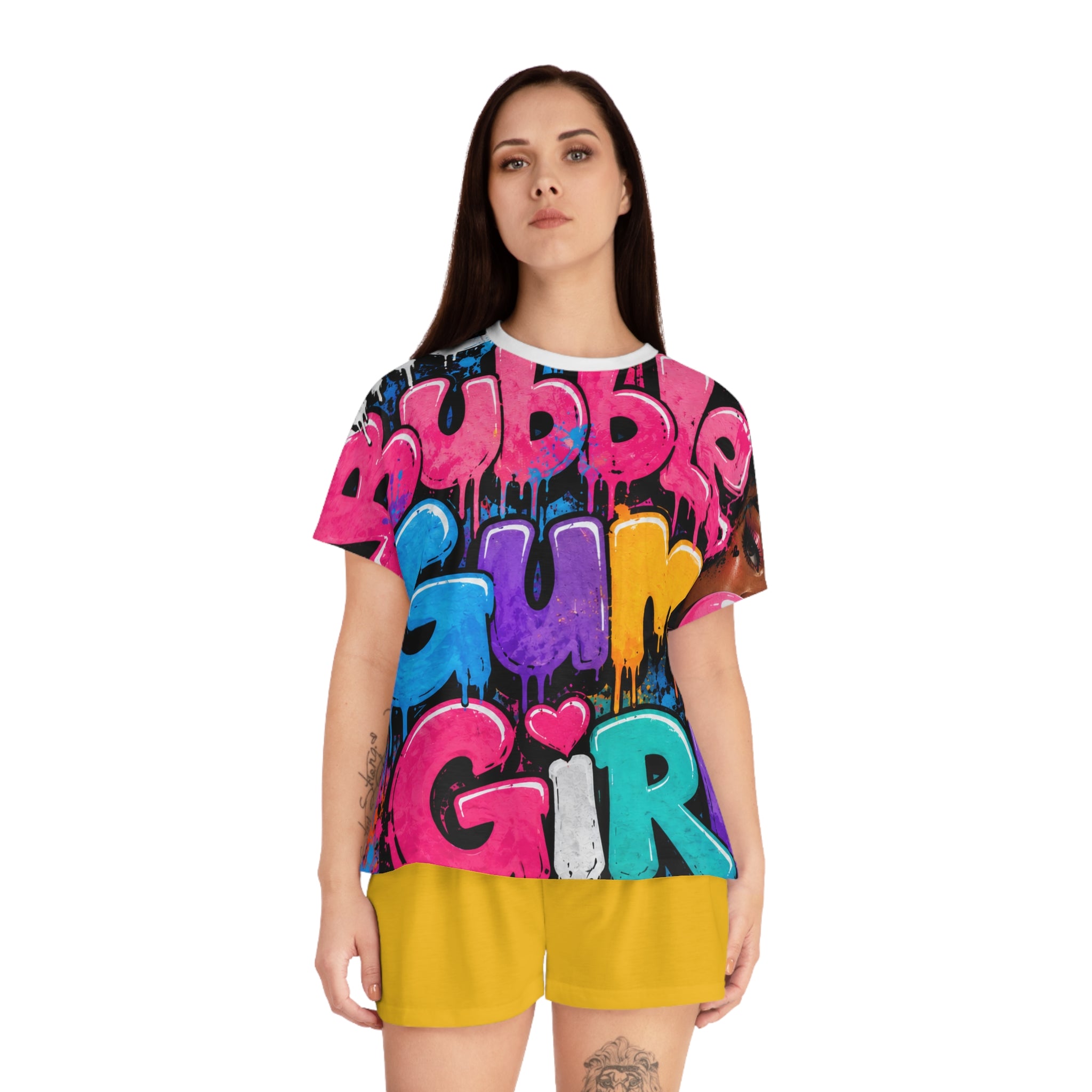 The Bubble Gum Girl Pajama Short Set