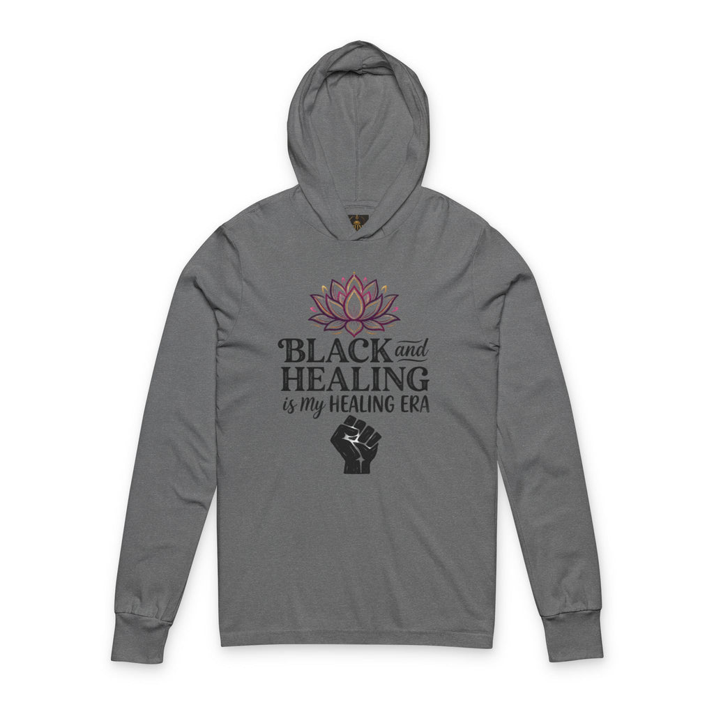 Black and Healing Merch Unisex Hooded Long Sleeve Tee