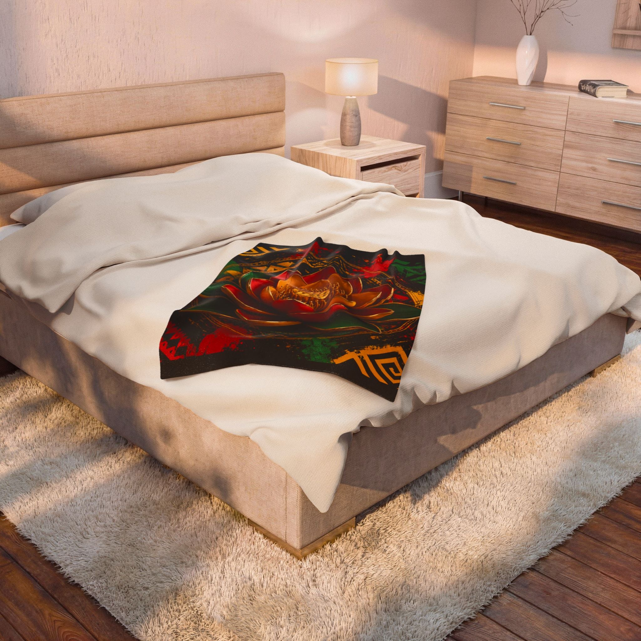 The Lotus Velveteen Blanket
