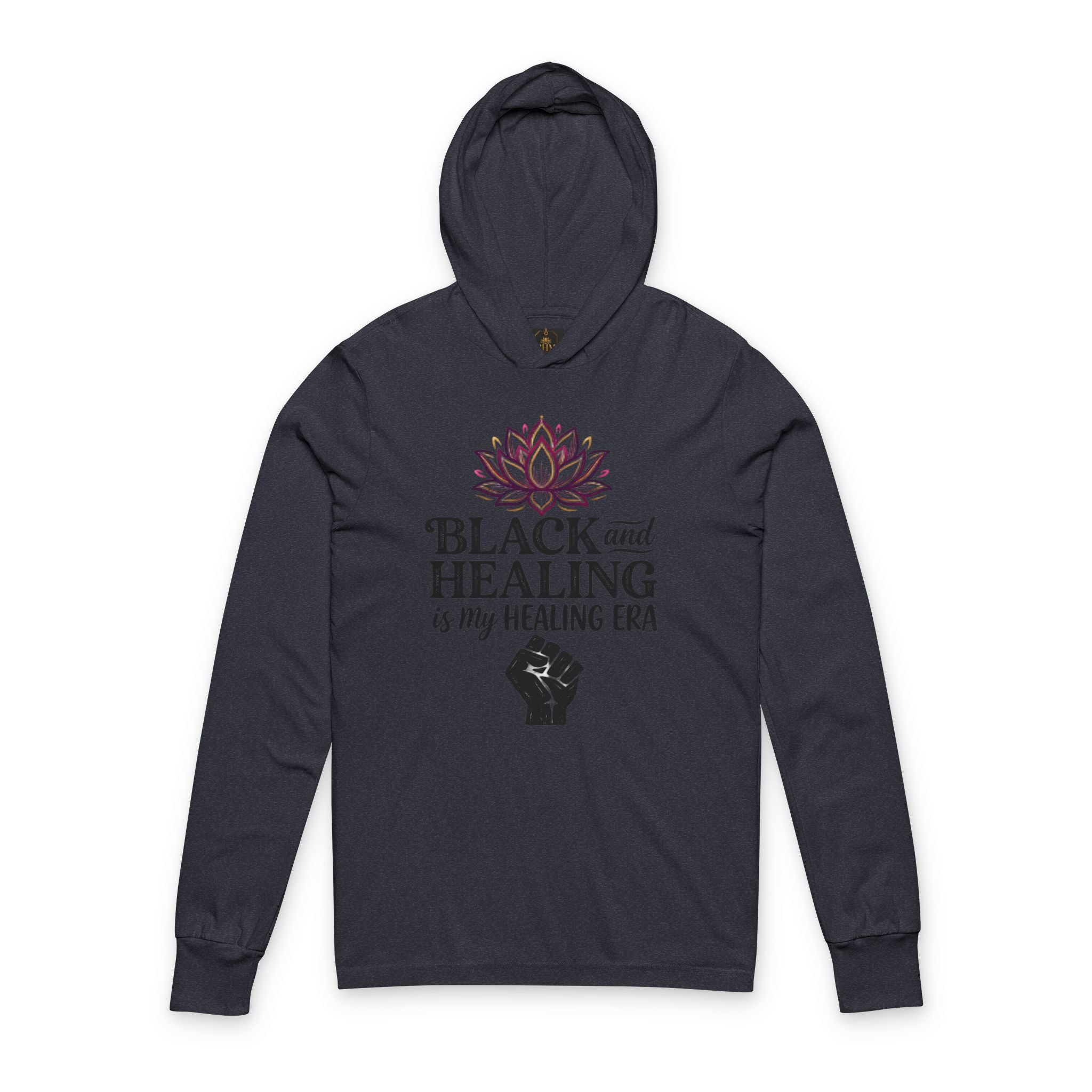 Black and Healing Merch Unisex Hooded Long Sleeve Tee