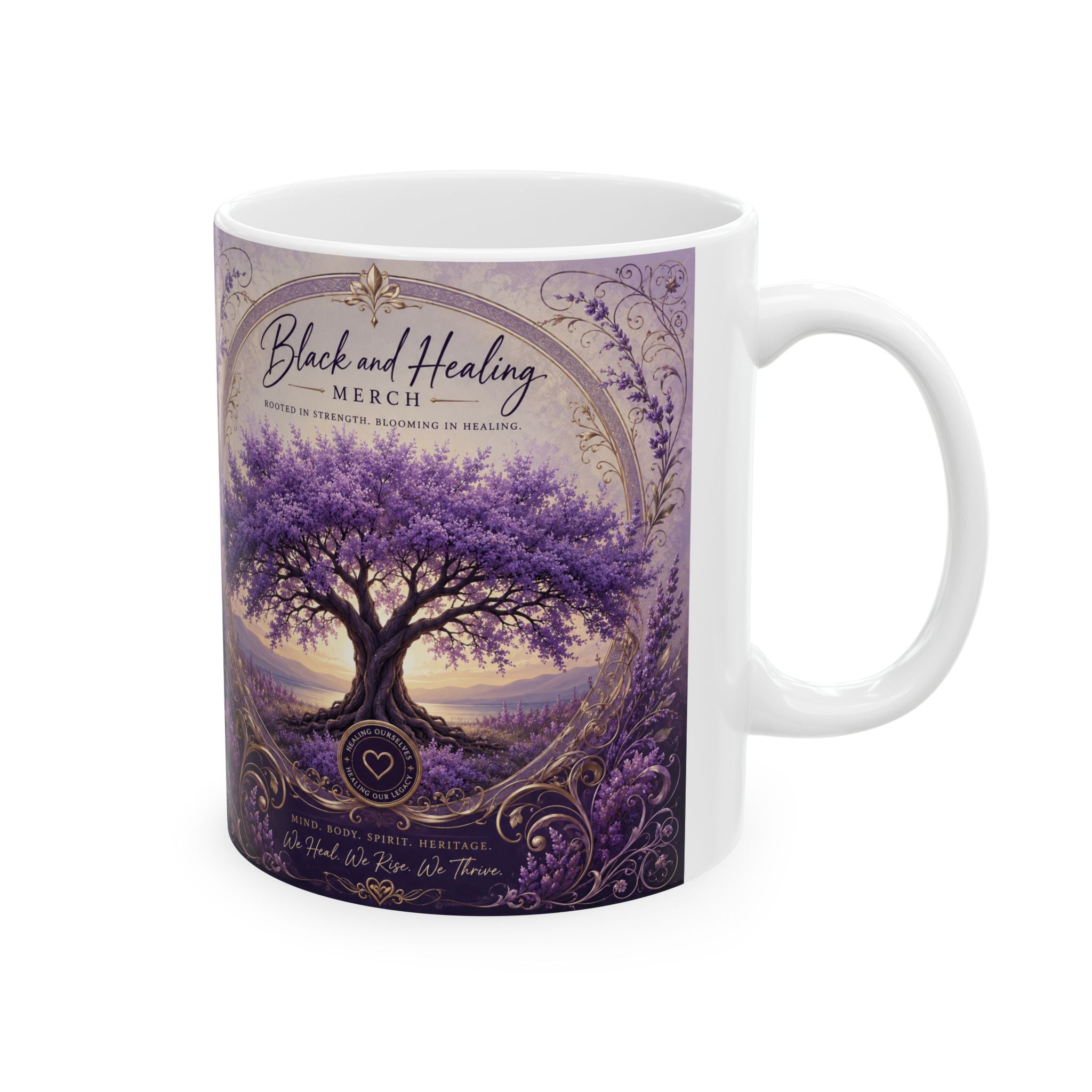 Black and Healing Ceramic Mug, (11oz, 15oz)
