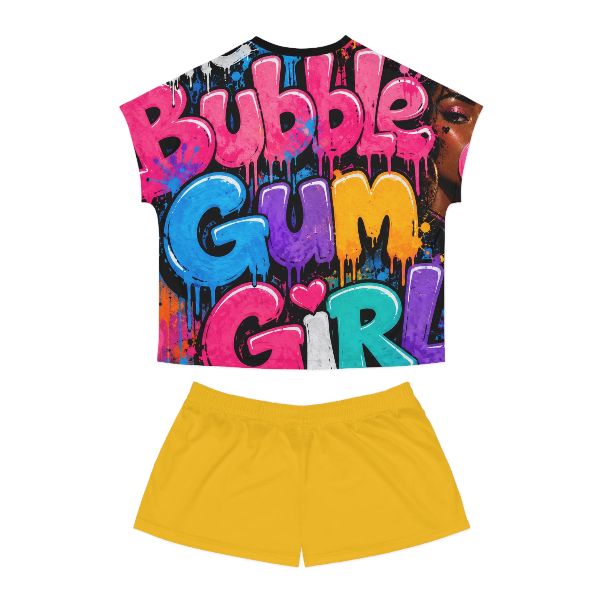 The Bubble Gum Girl Pajama Short Set
