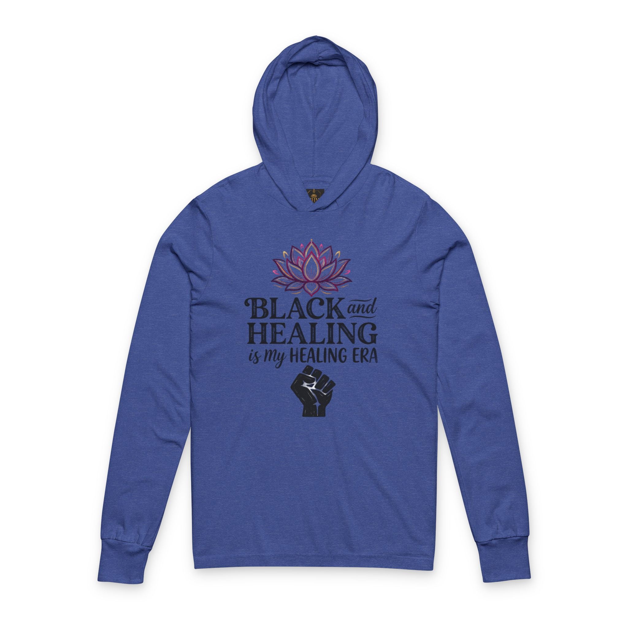 Black and Healing Merch Unisex Hooded Long Sleeve Tee