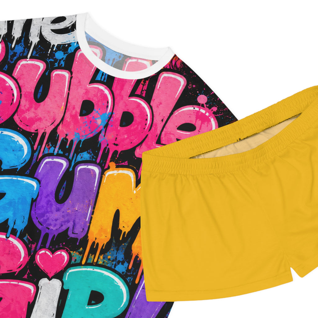 The Bubble Gum Girl Pajama Short Set