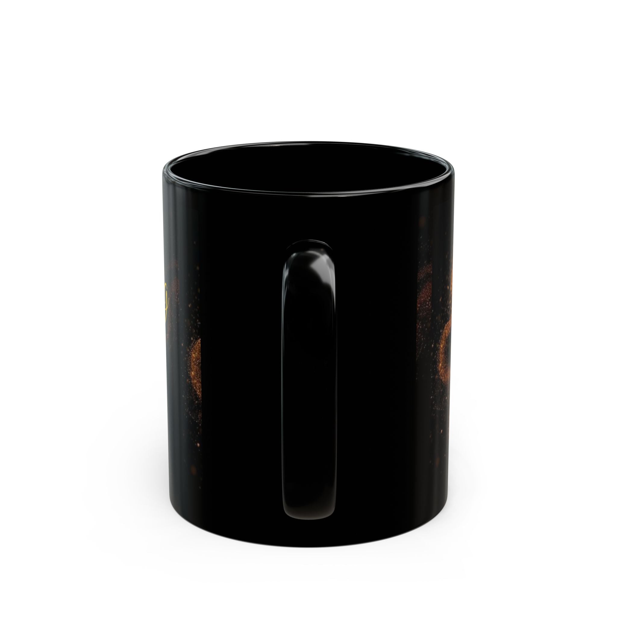 Black and Healing Lotus Mug | Spiritual Healing Black Mug