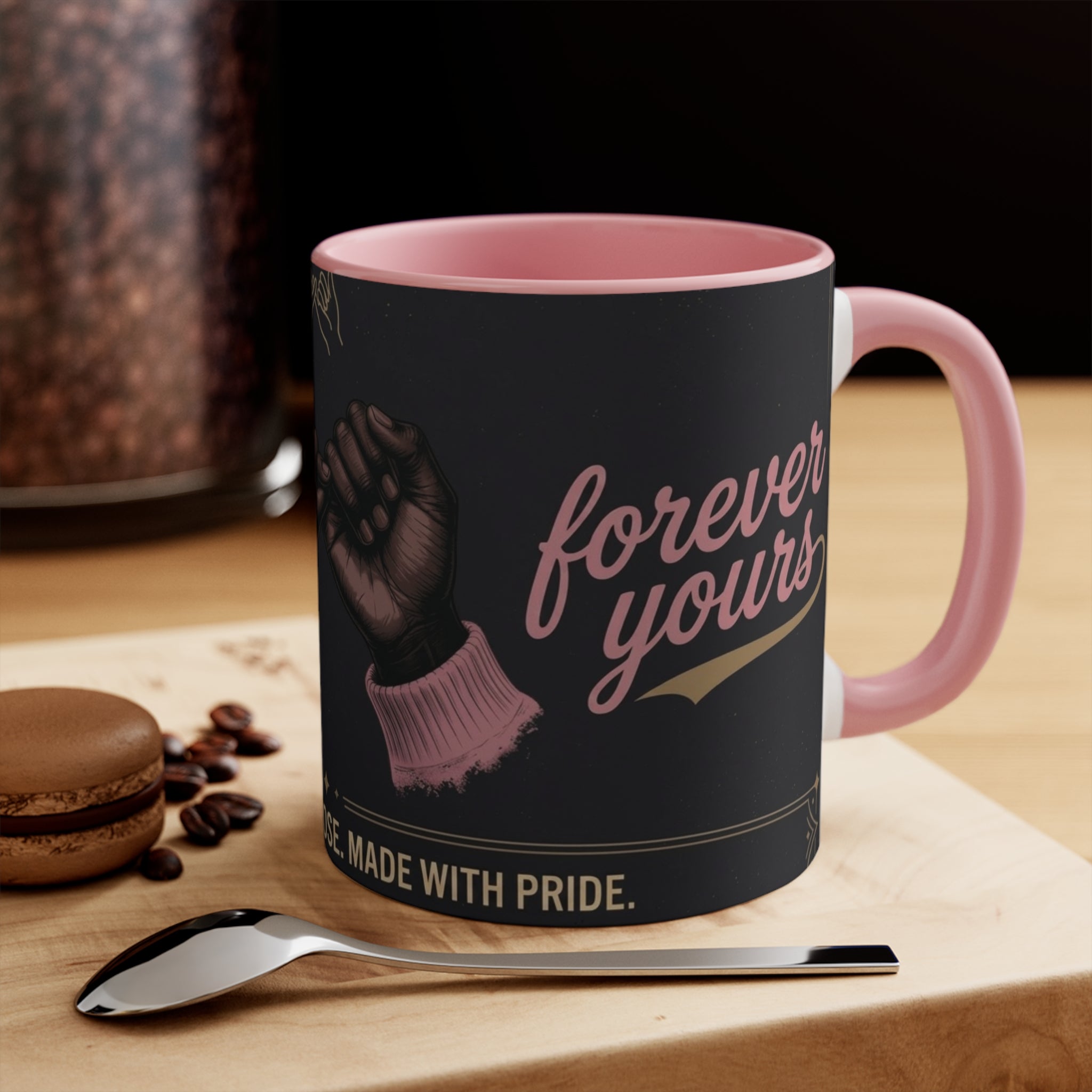 Pinky Promise Collection Colorful Accent Mugs, 11oz