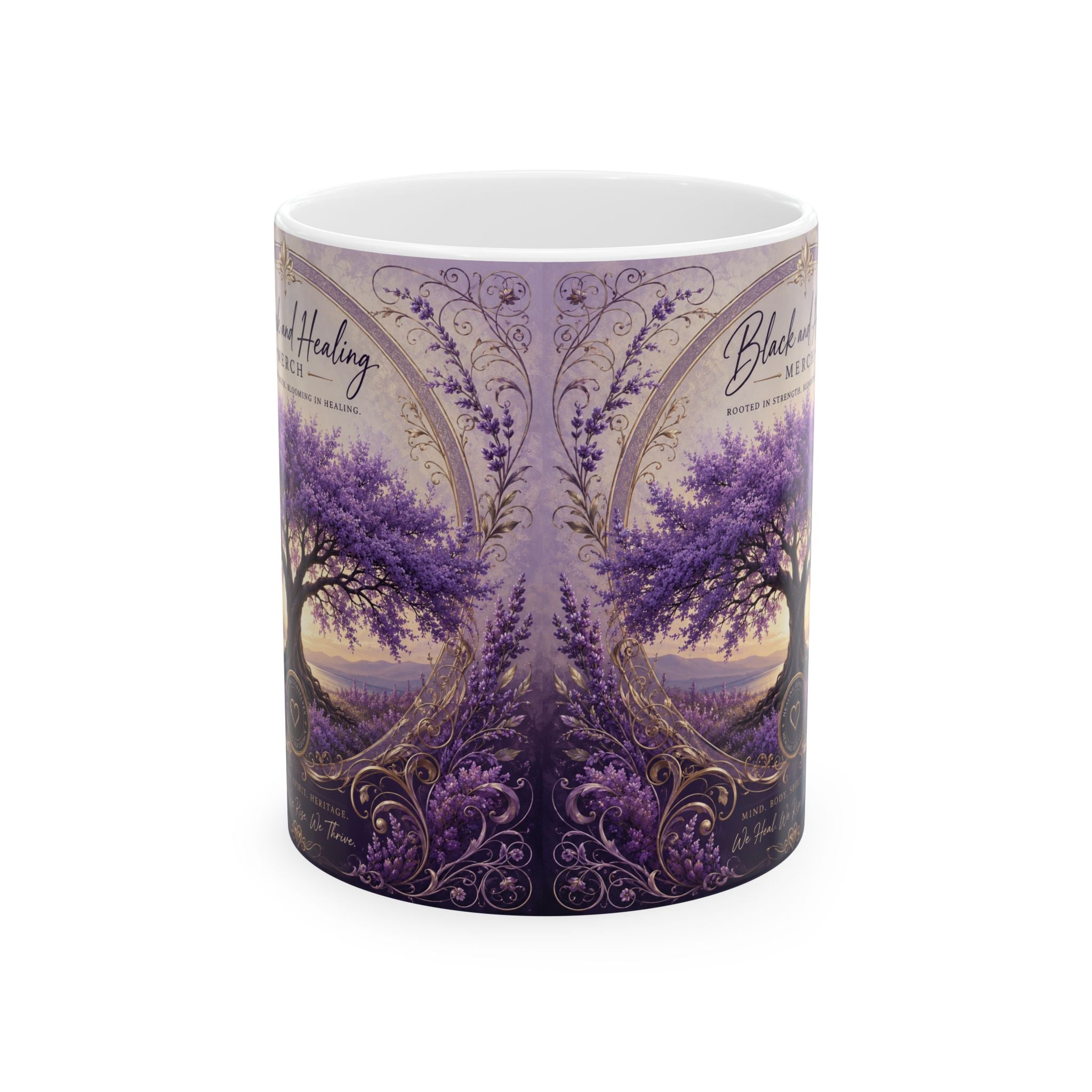 Black and Healing Ceramic Mug, (11oz, 15oz)