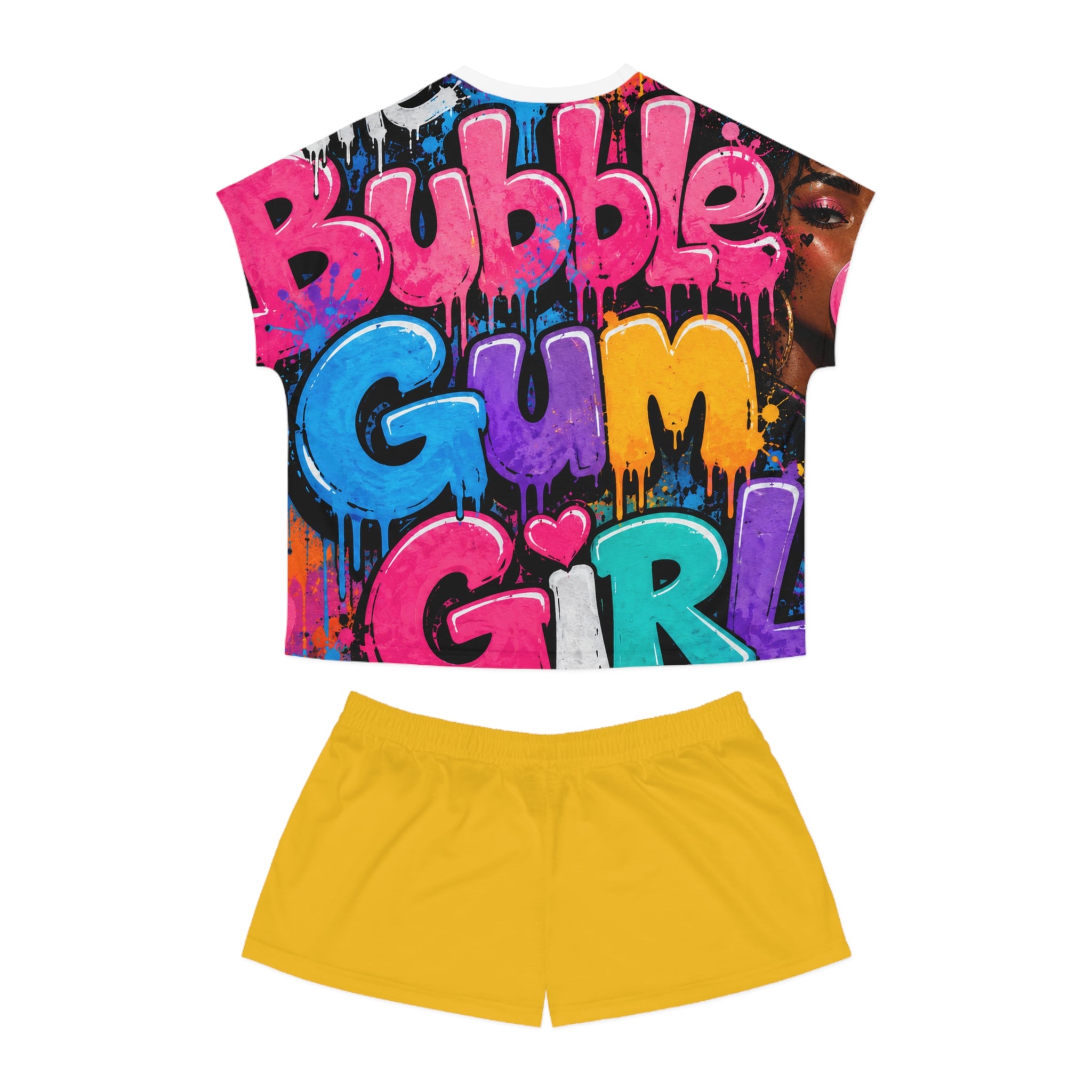 The Bubble Gum Girl Pajama Short Set