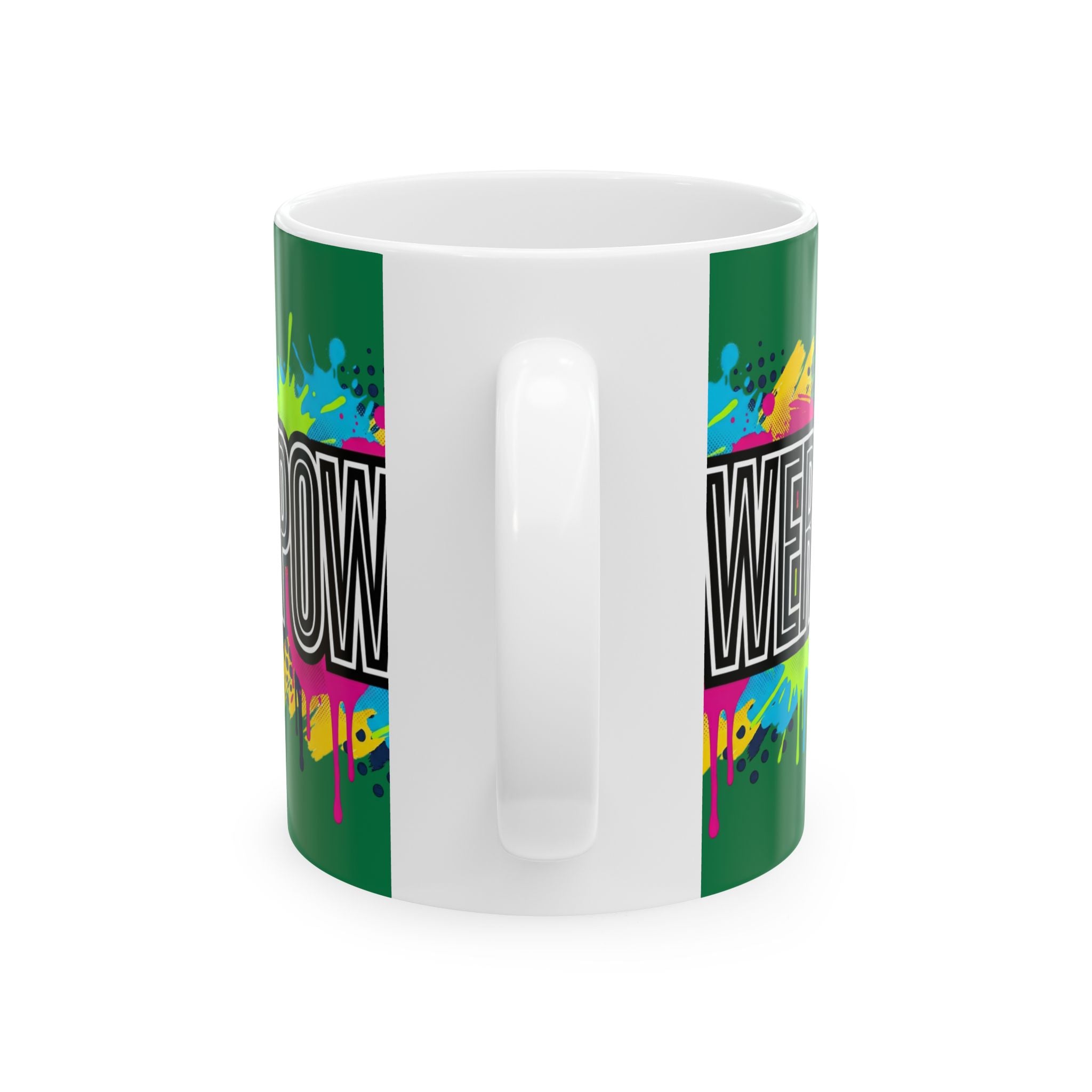POWER paint splash mug | Ceramic coffee cup, colorful retro typography