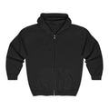 Power zip hoodie | Full Zip Hoodie, Minimal Retro Logo, Black