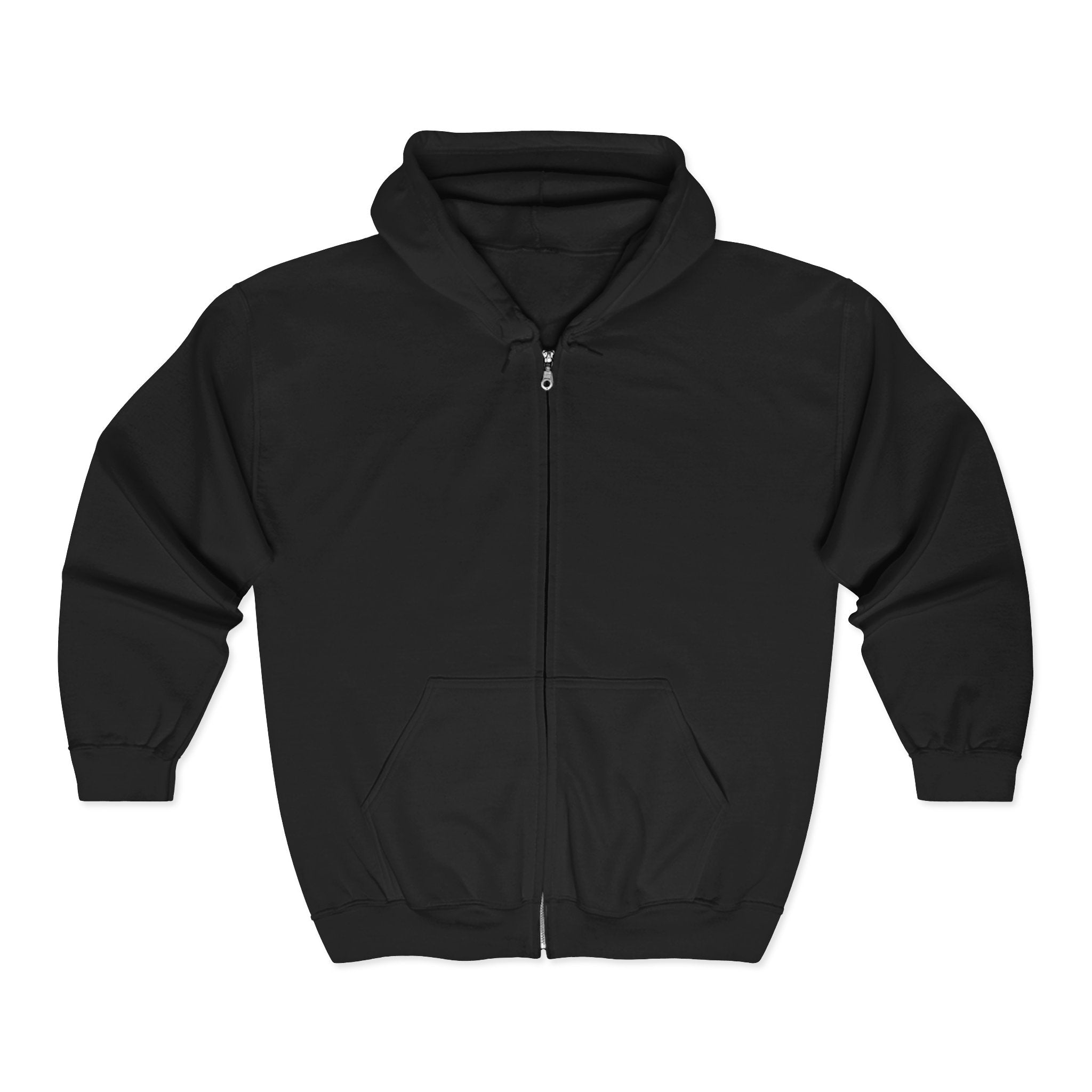 Power zip hoodie | Full Zip Hoodie, Minimal Retro Logo, Black