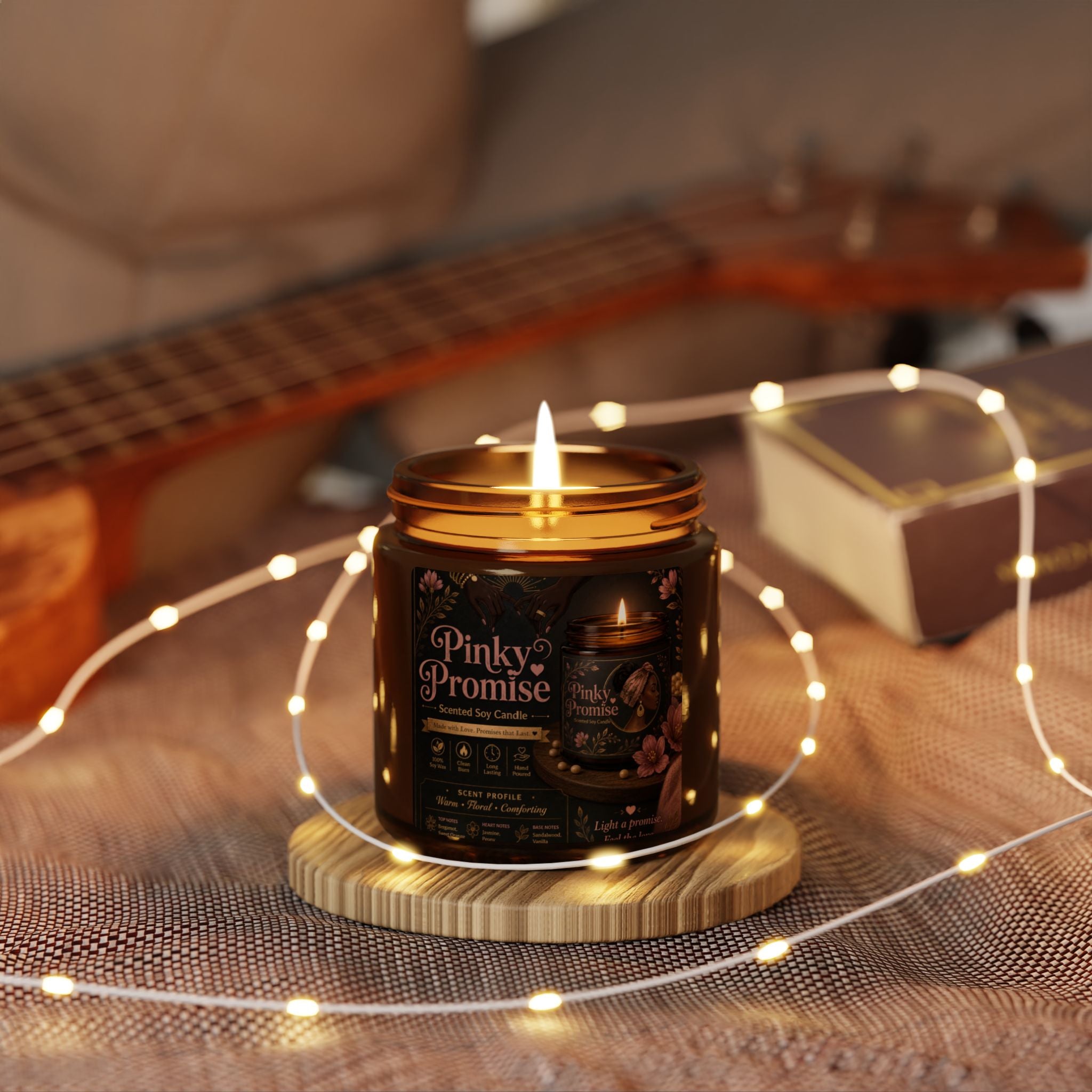 Pinky Promise Scented Soy Candle (Multi-Size, Amber Jar)