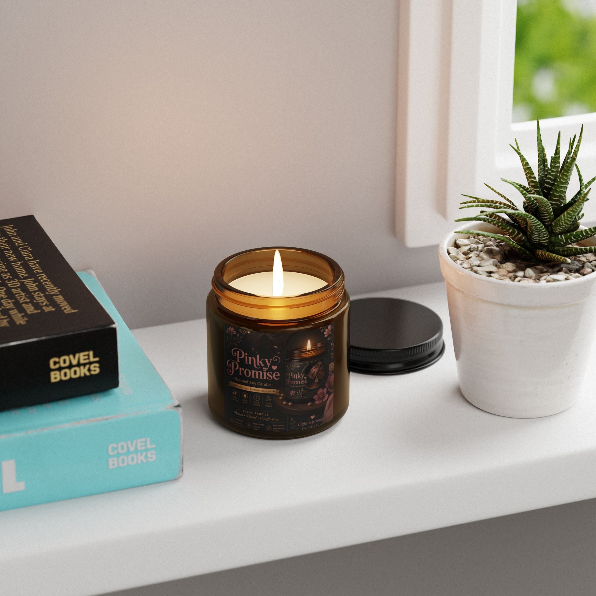Pinky Promise Scented Soy Candle (Multi-Size, Amber Jar)