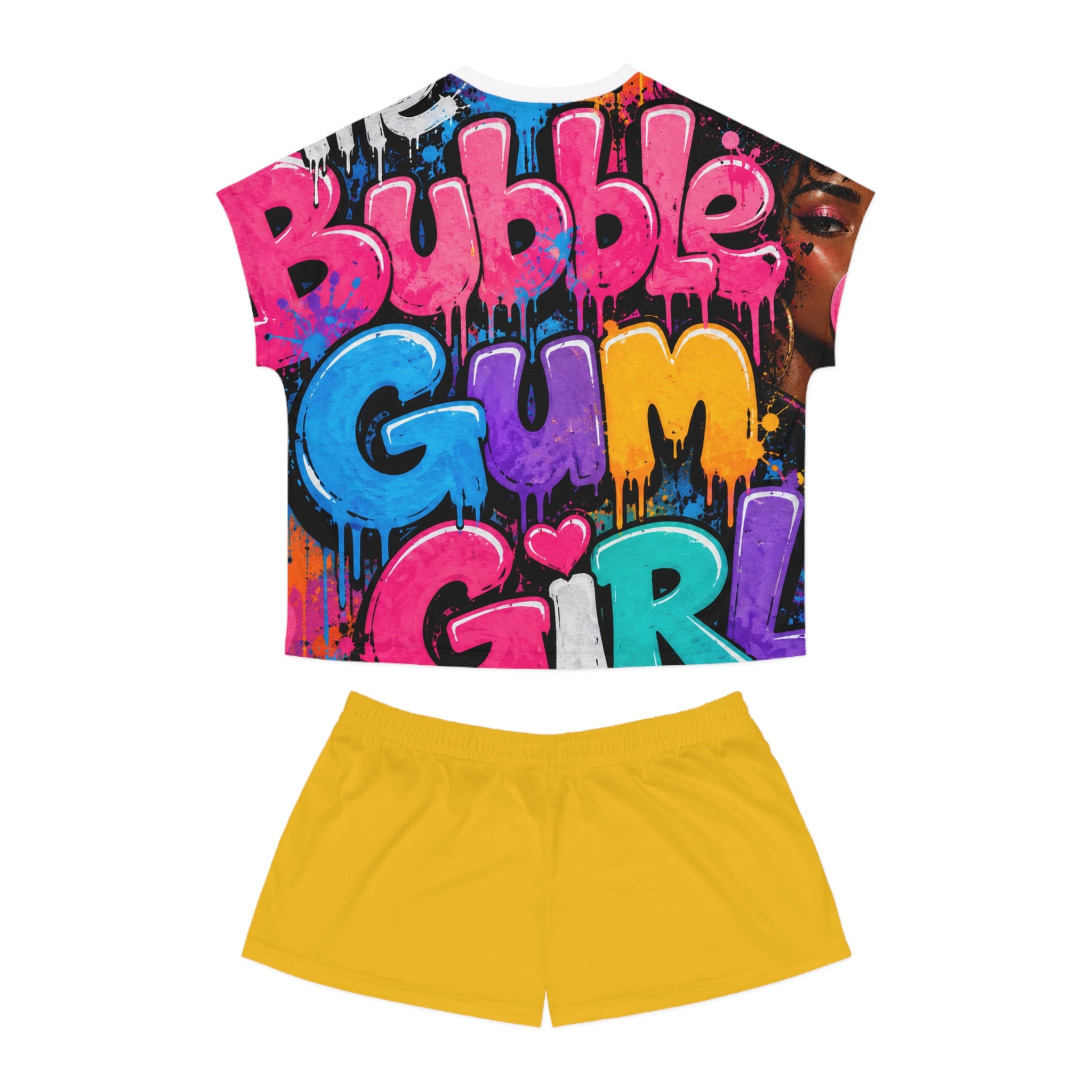 The Bubble Gum Girl Pajama Short Set