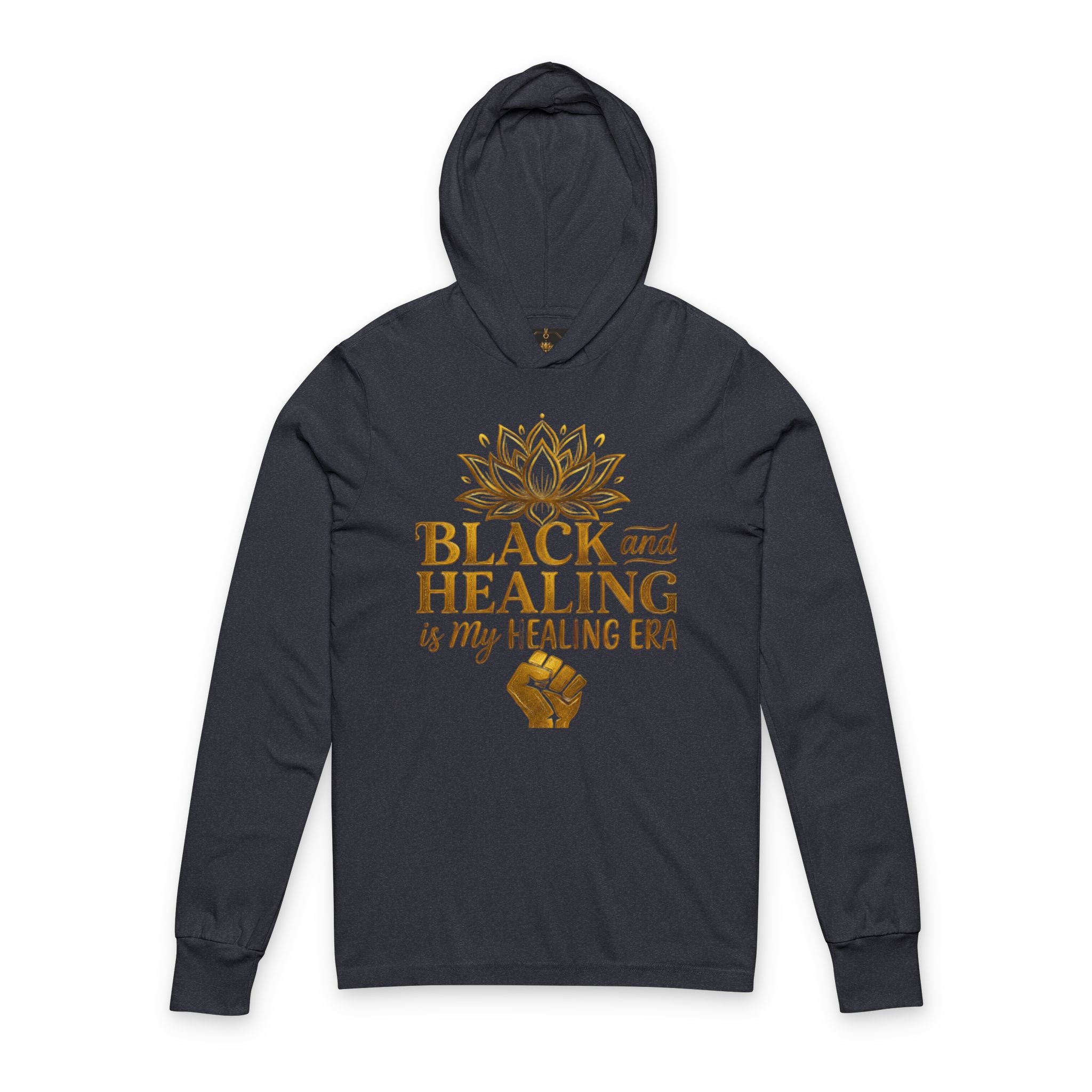 Black and Healing Merch Unisex Hooded Long Sleeve Tee
