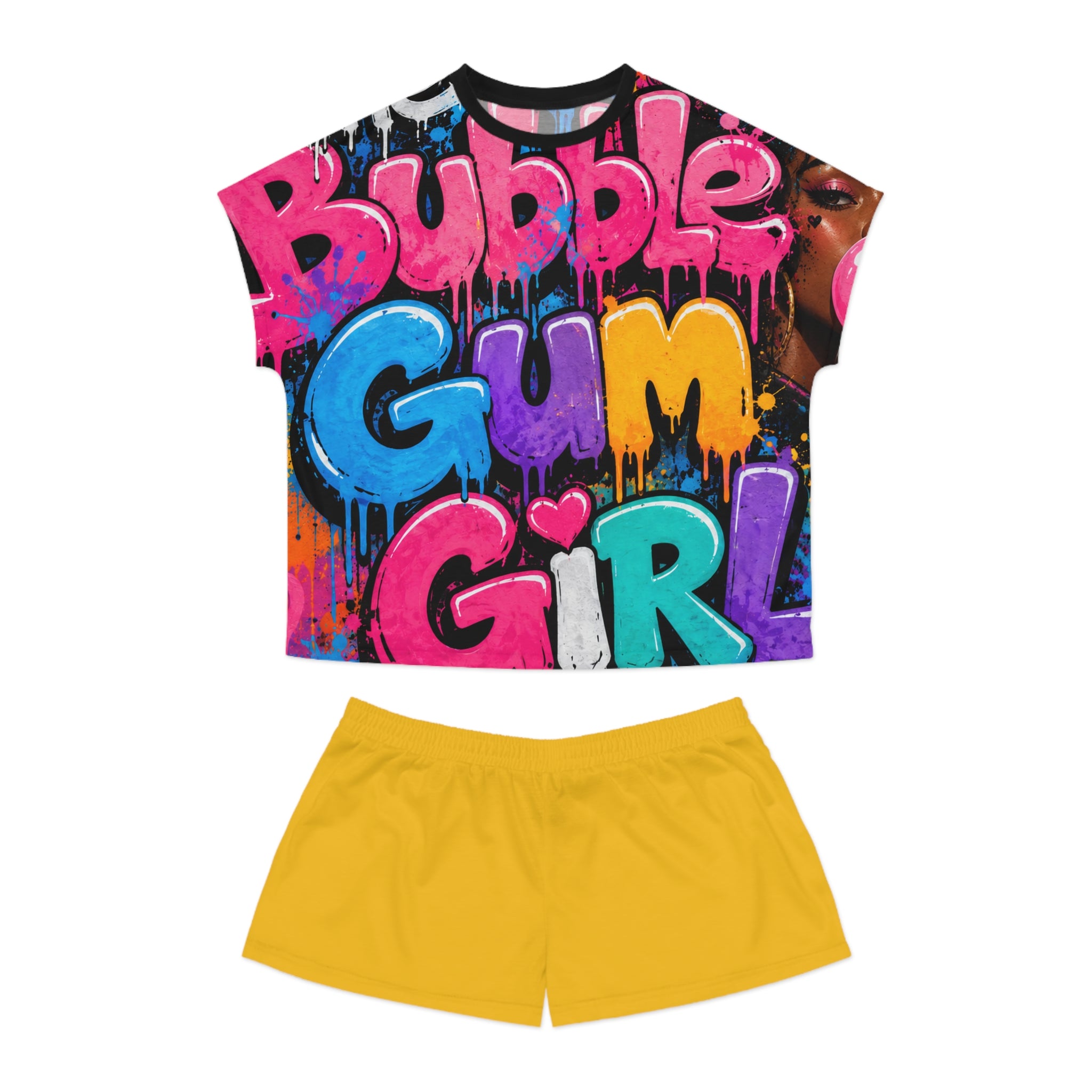 The Bubble Gum Girl Pajama Short Set