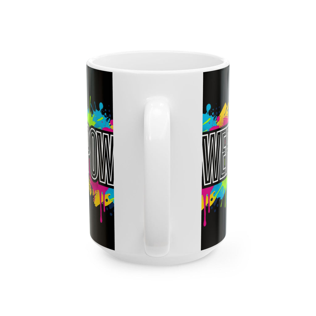 POWER paint splash mug | Ceramic coffee cup, colorful retro typography