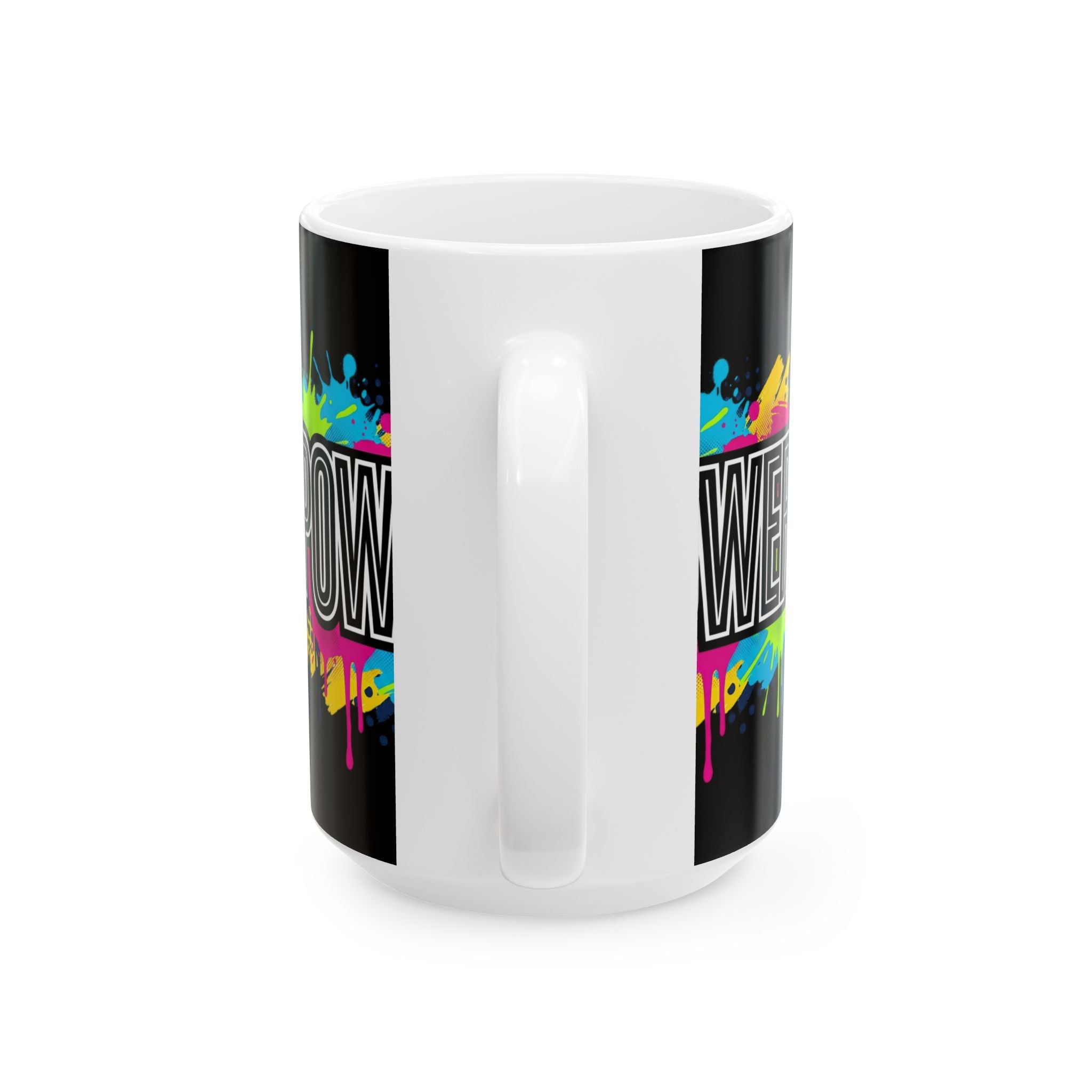 POWER paint splash mug | Ceramic coffee cup, colorful retro typography