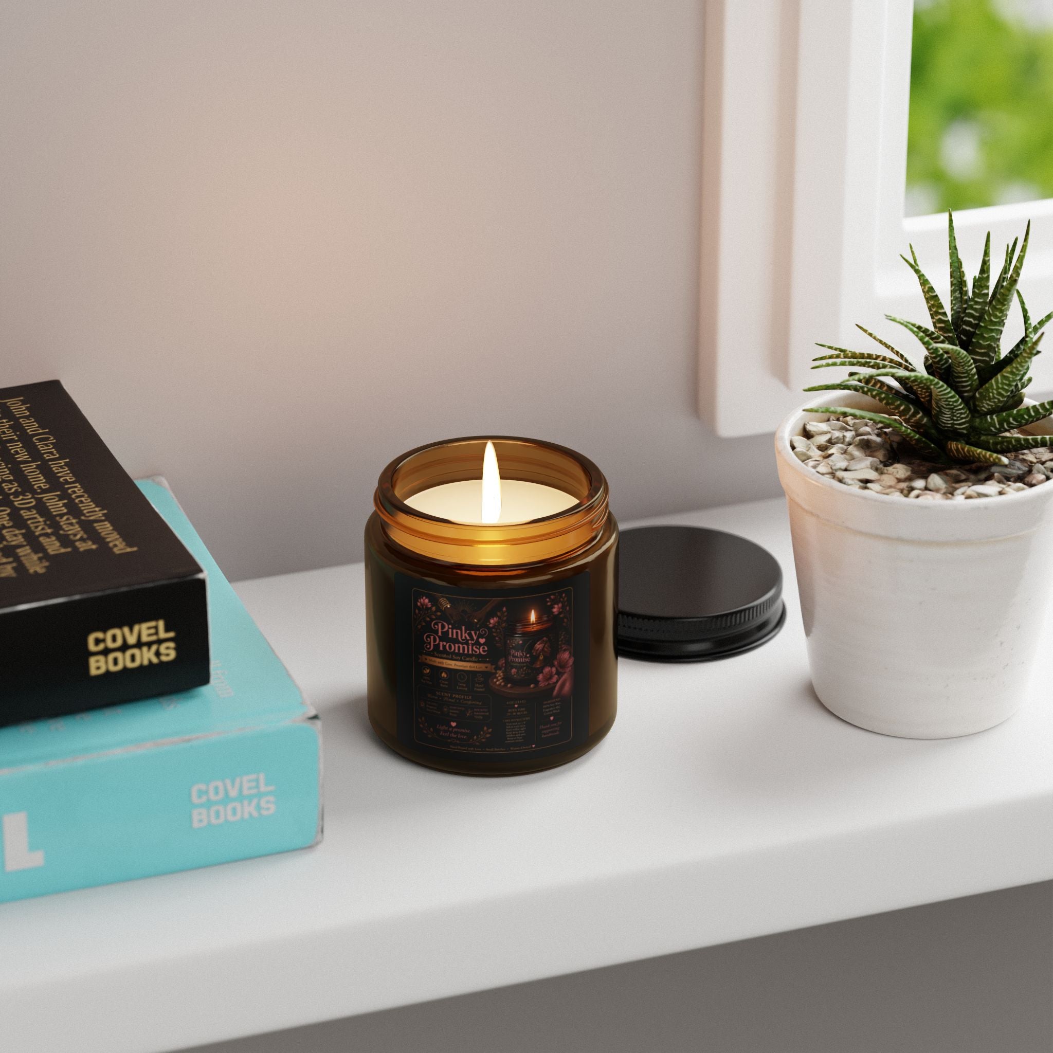 Pinky Promise Scented Soy Candle (Multi-Size, Amber Jar)
