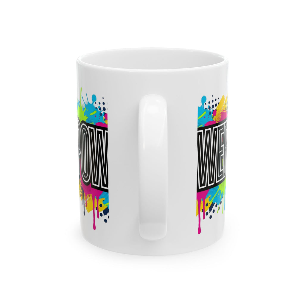POWER paint splash mug | Ceramic coffee cup, colorful retro typography