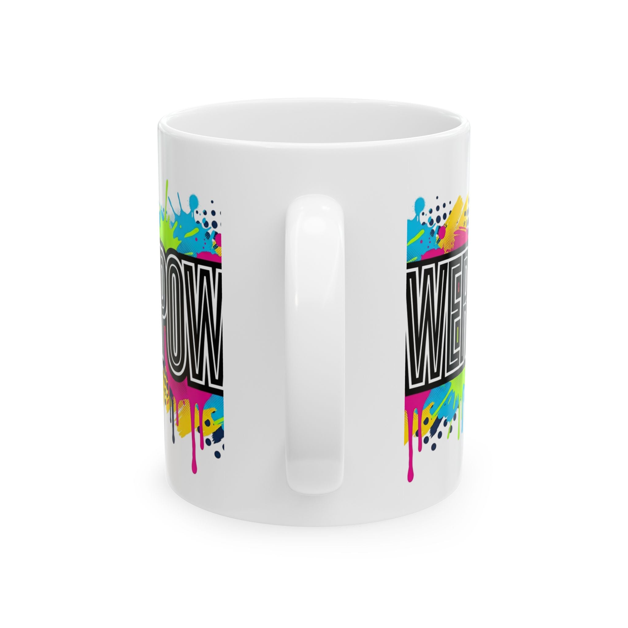 POWER paint splash mug | Ceramic coffee cup, colorful retro typography
