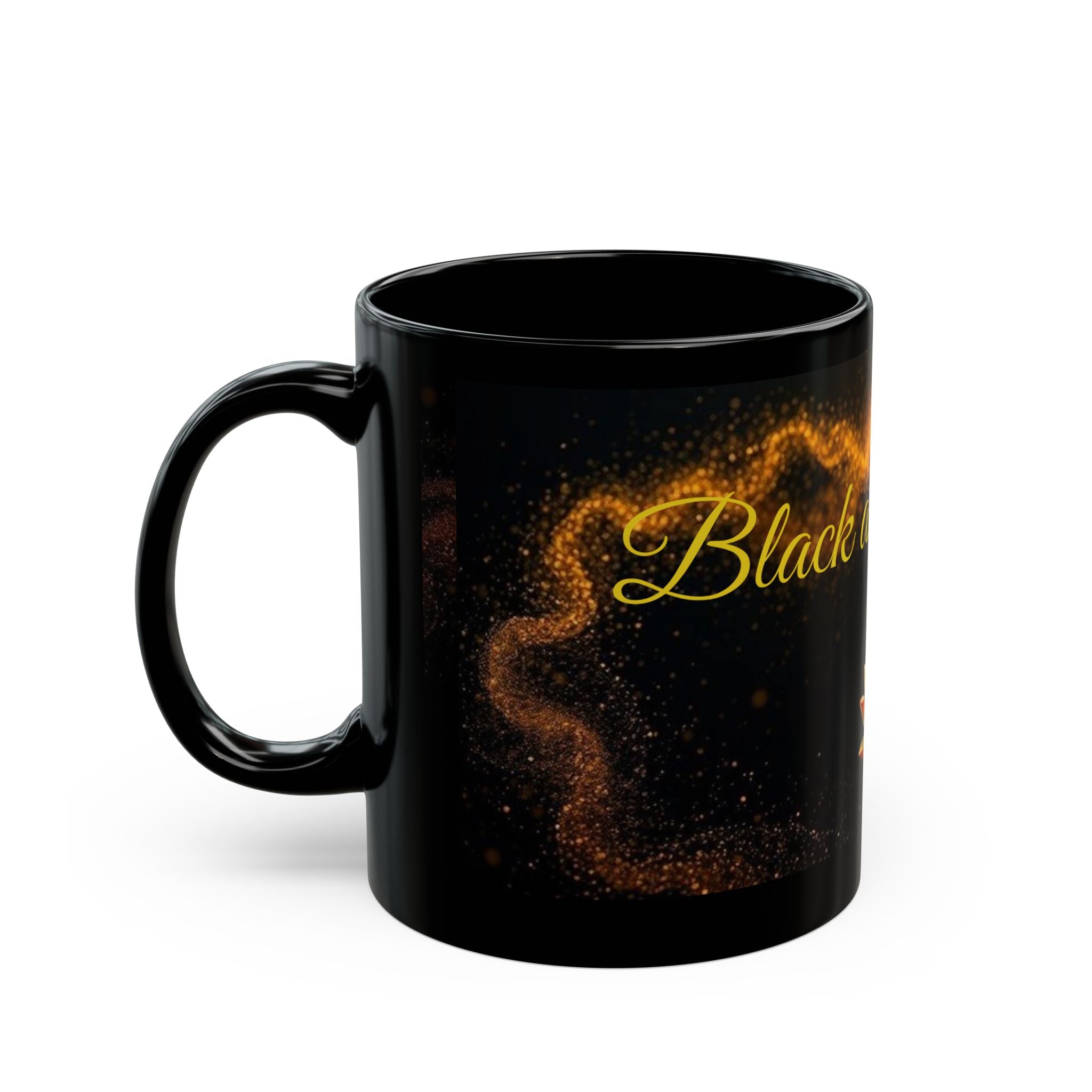 Black and Healing Lotus Mug | Spiritual Healing Black Mug