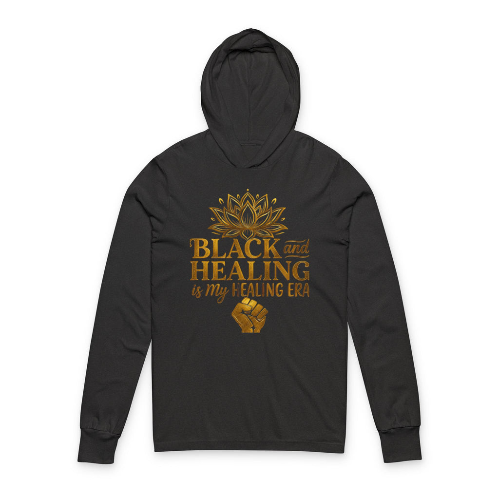 Black and Healing Merch Unisex Hooded Long Sleeve Tee