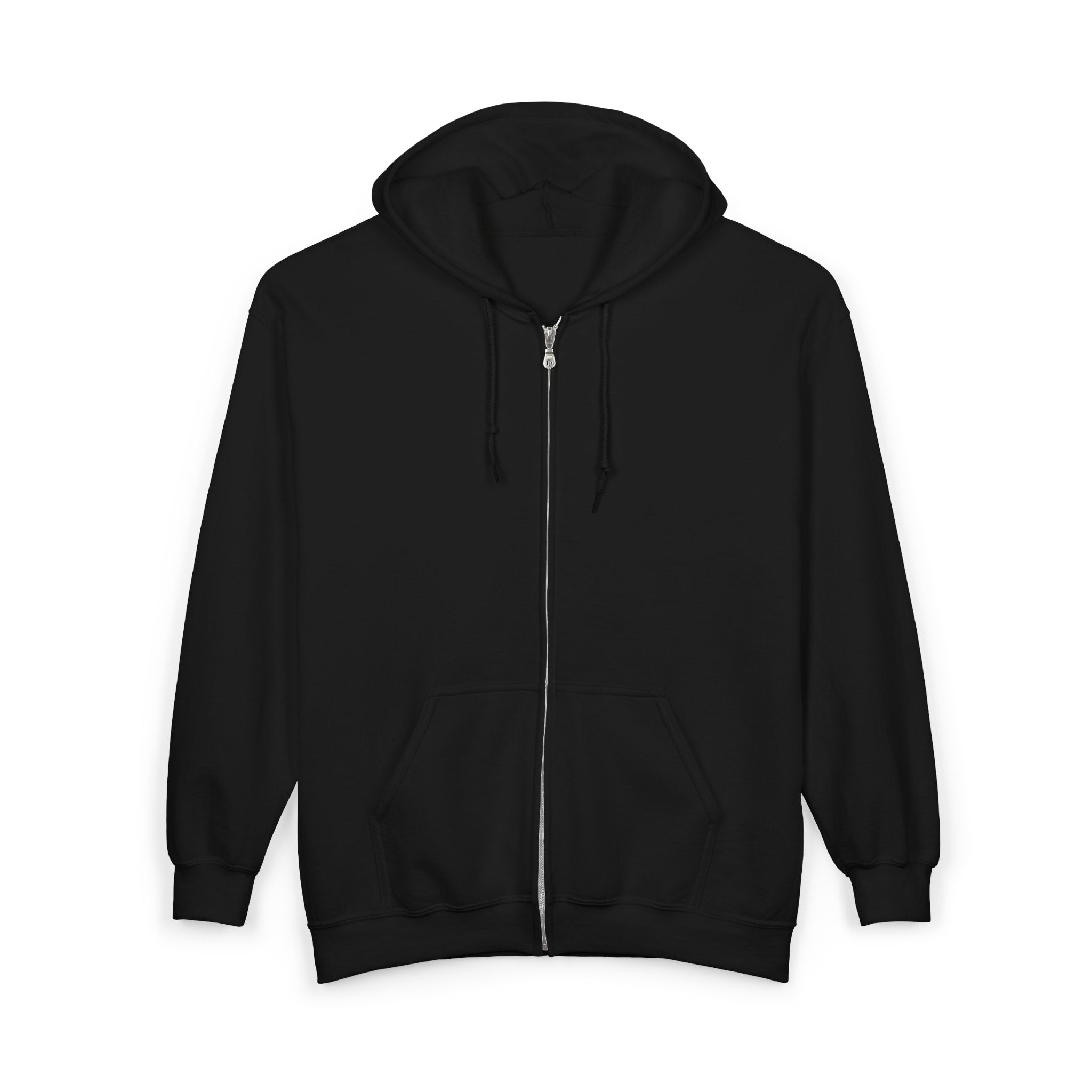 Power zip hoodie | Full Zip Hoodie, Minimal Retro Logo, Black