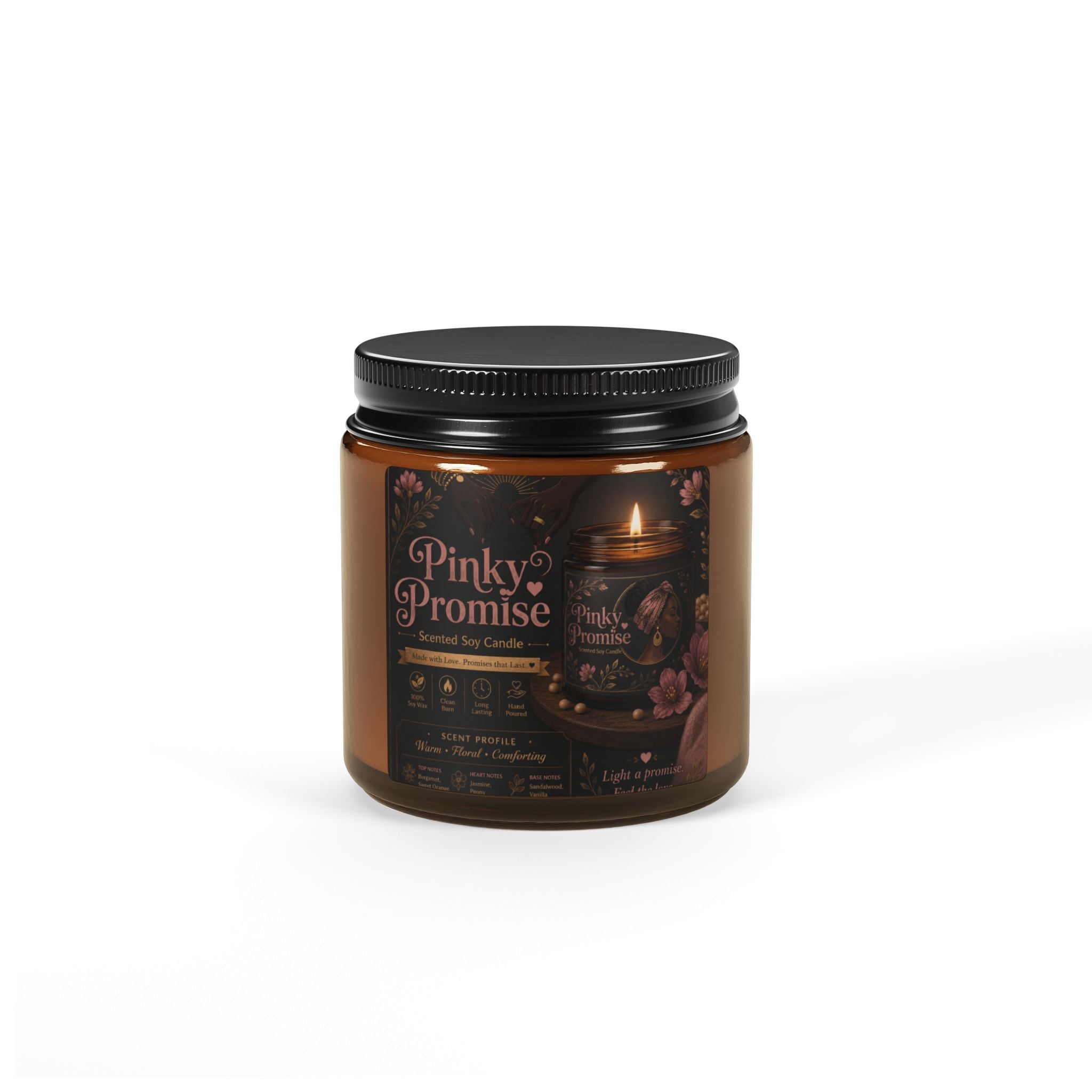 Pinky Promise Scented Soy Candle (Multi-Size, Amber Jar)