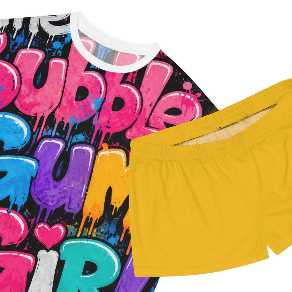 The Bubble Gum Girl Pajama Short Set